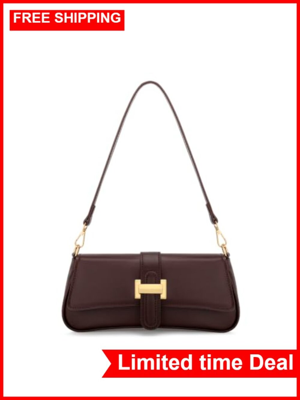 Small Hobo Shoulder Bag Women Retro Clutch Purse Faux Leather Crossbody